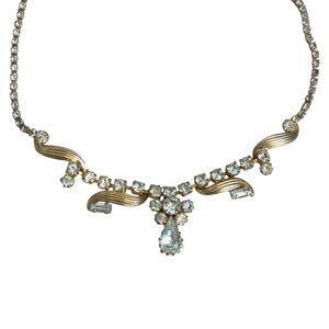 1950s Gold and Crystal Necklace